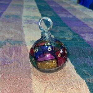 Colorful Hand Blown Glass Ornament